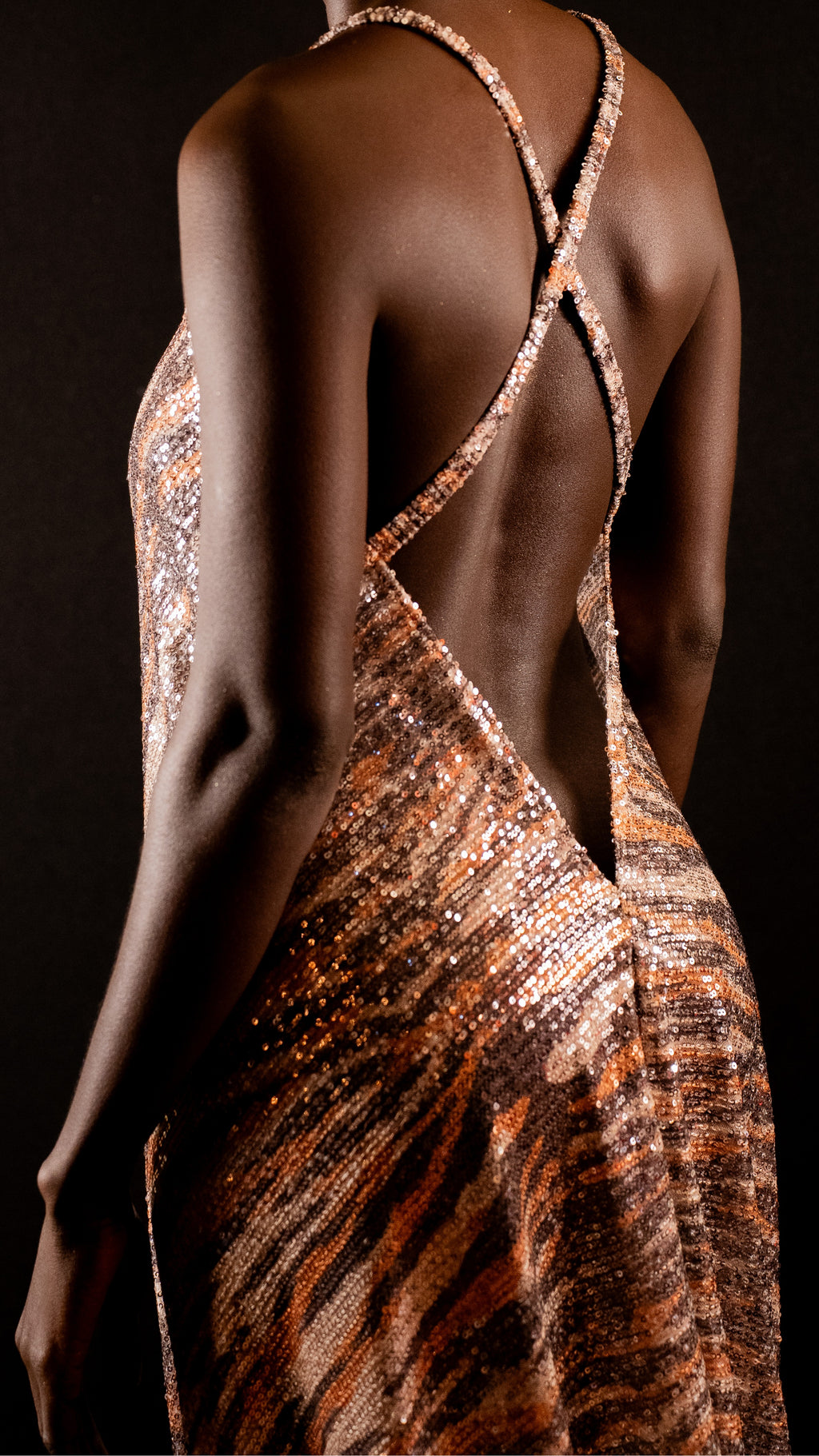 AIXKYZ : Robe de soirée en sequins motif tigre