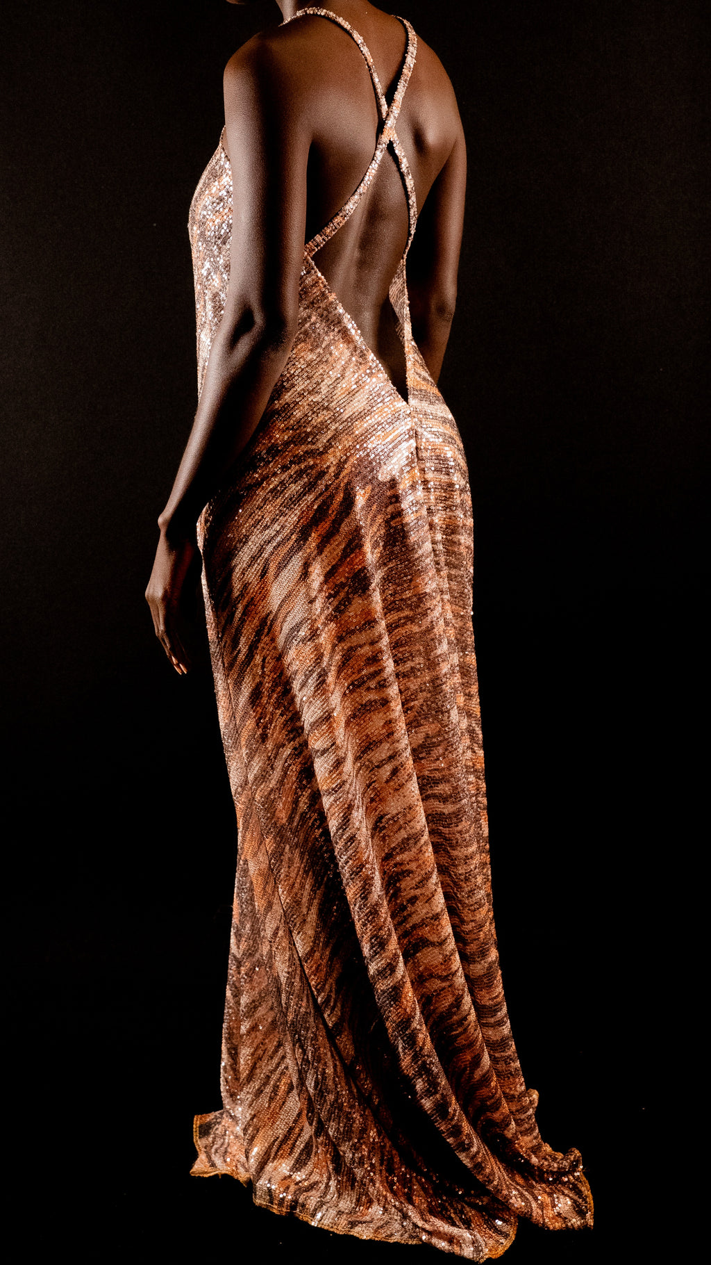 Robe de soirée - Sequins motif Tigre