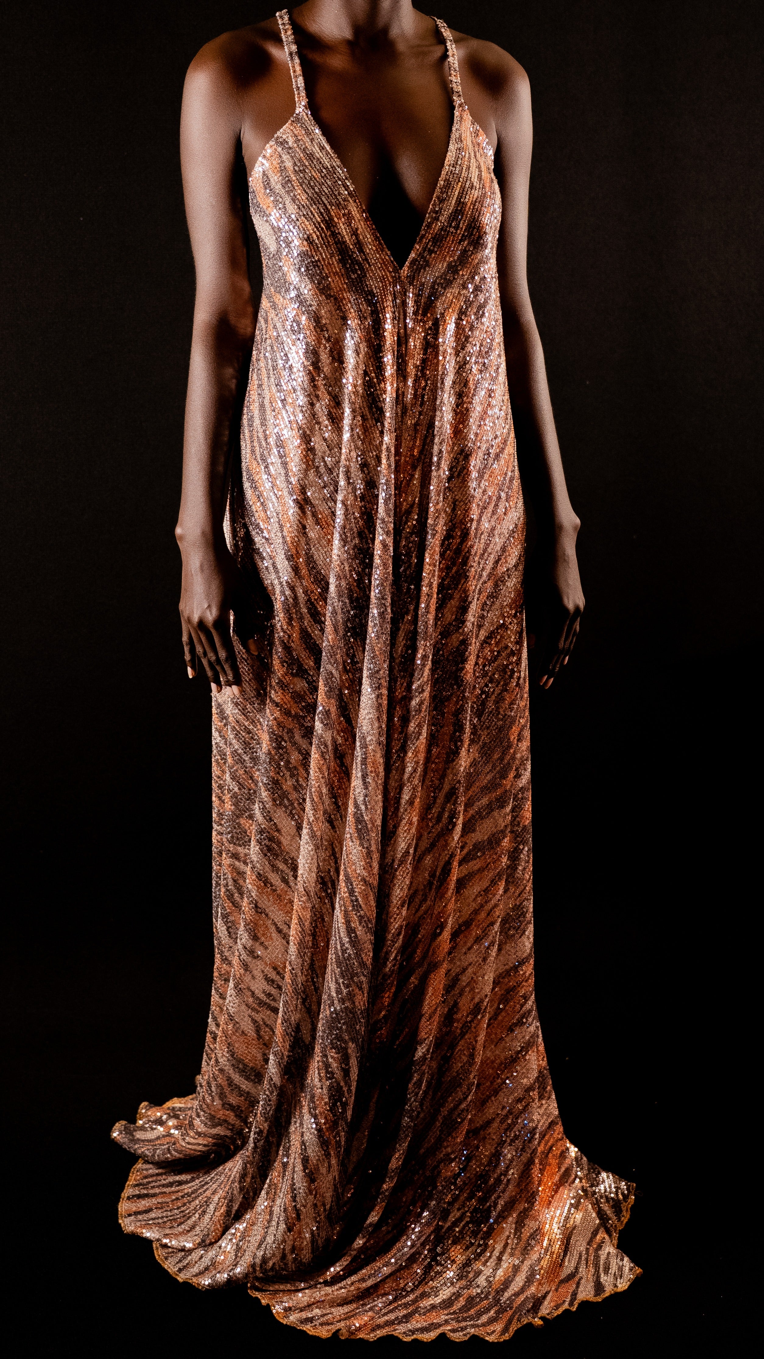 Robe de soirée - Sequins motif Tigre