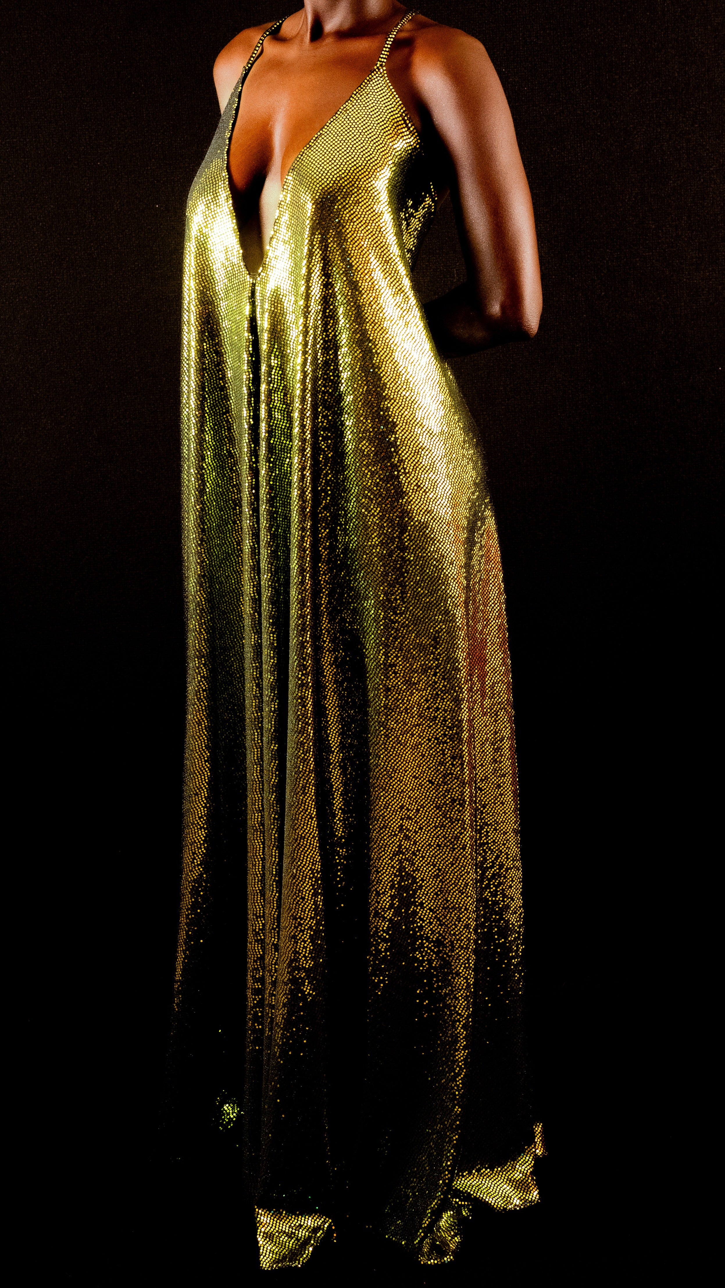 AIXKYZ : Robe de soirée en sequins vert