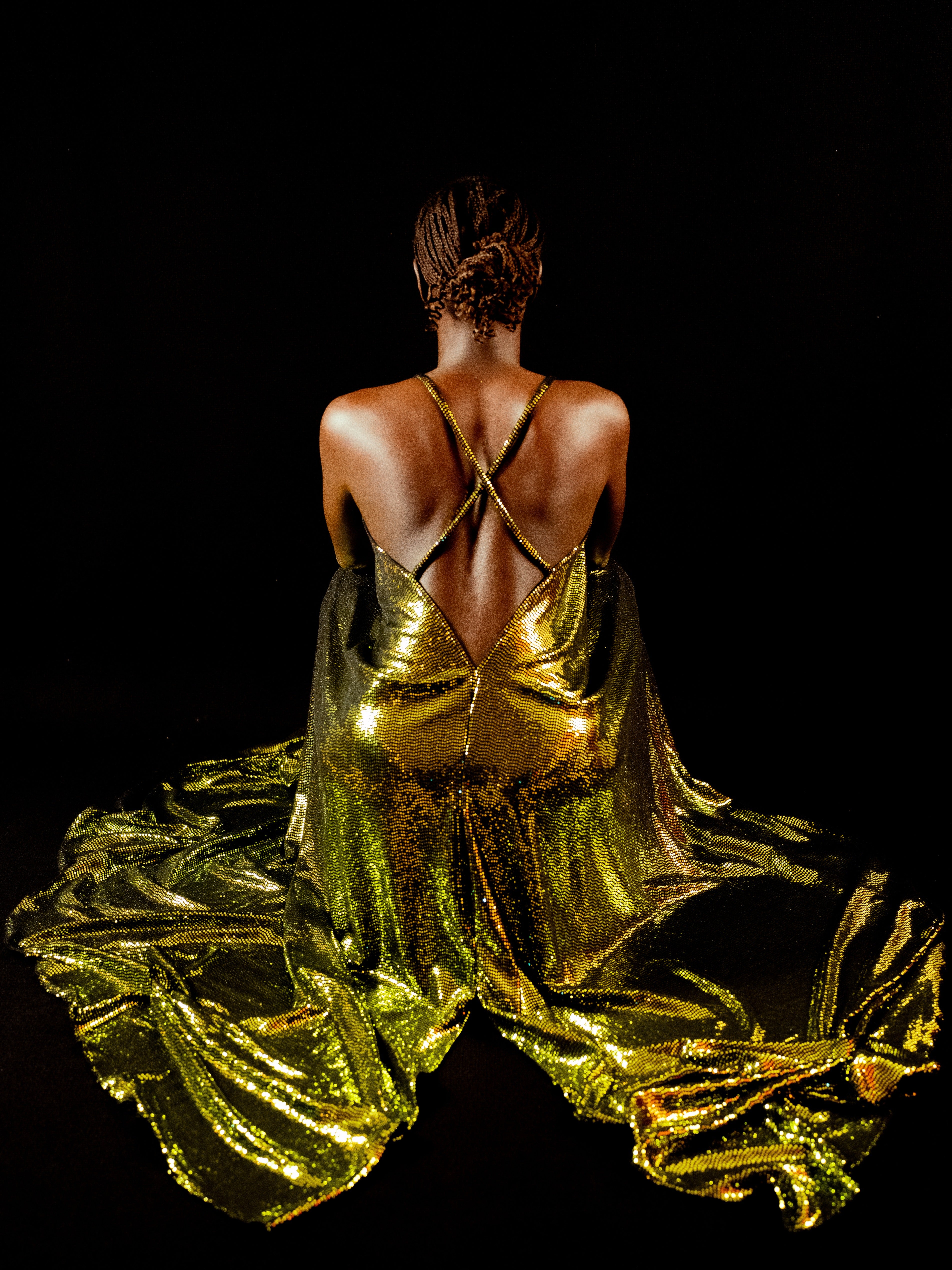 AIXKYZ : Robe de soirée en sequins vert