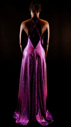 AIXKYZ : Robe de soirée en sequins violet