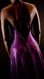AIXKYZ : Robe de soirée en sequins violet