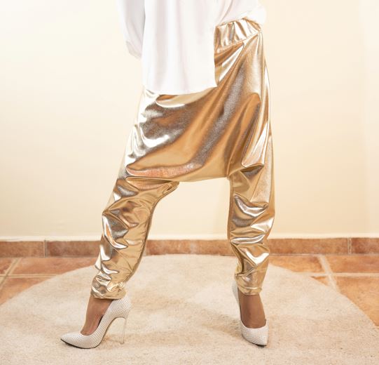 Sarouel Simili Cuir Or