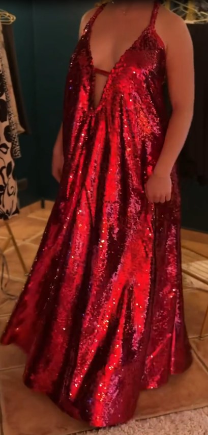 Robe de soirée - Sequins Rouge Rubis