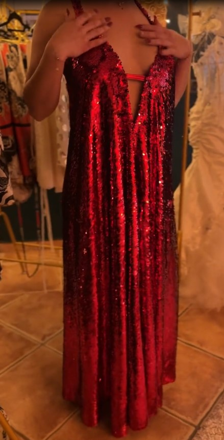 Robe de soirée - Sequins Rouge Rubis